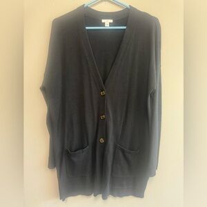 J Jill black button down sweater size medium